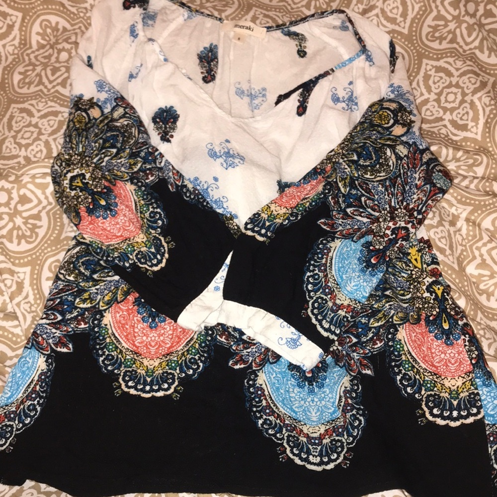 Printed quarter sleeve blouse